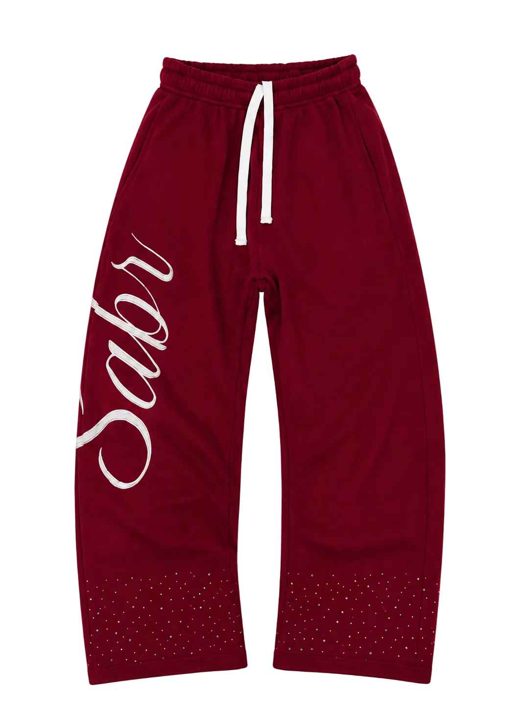 “DARK RED” Rhinestone Sweats